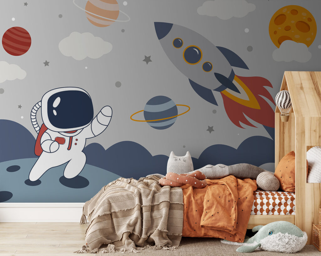 Raket naast kleine astronaut — interieur 3