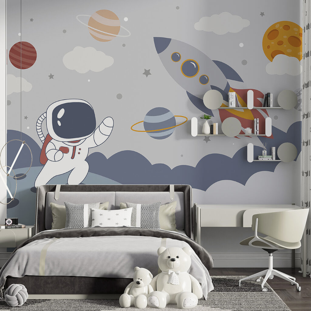 Raket naast kleine astronaut — interieur 5