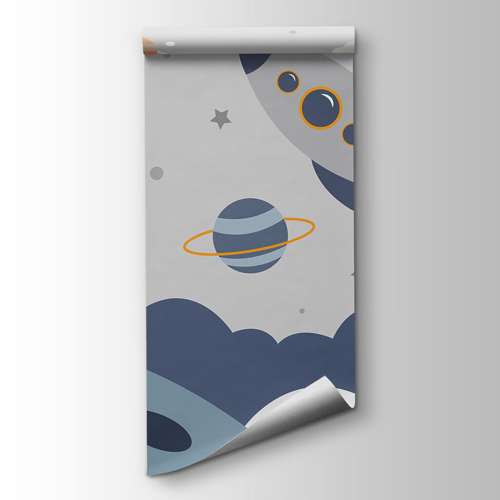 Raket naast kleine astronaut — productweergave