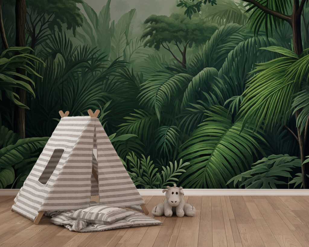 Groene varens langs junglepad — interieur 2