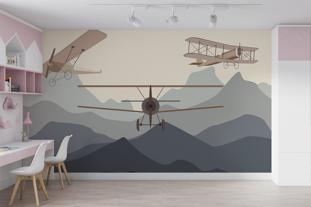 Twee vliegtuigen vliegen in de lucht — interieur 3