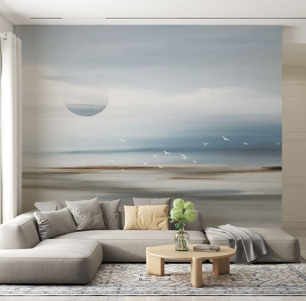 Bleke maan boven verflandschap — interieur 2