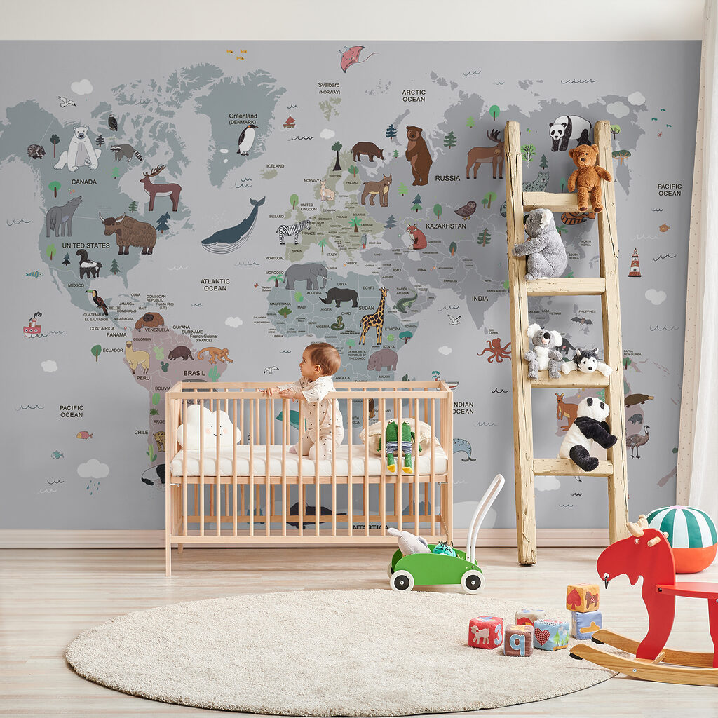 Wereldkaart met kleine dieren — interieur 6