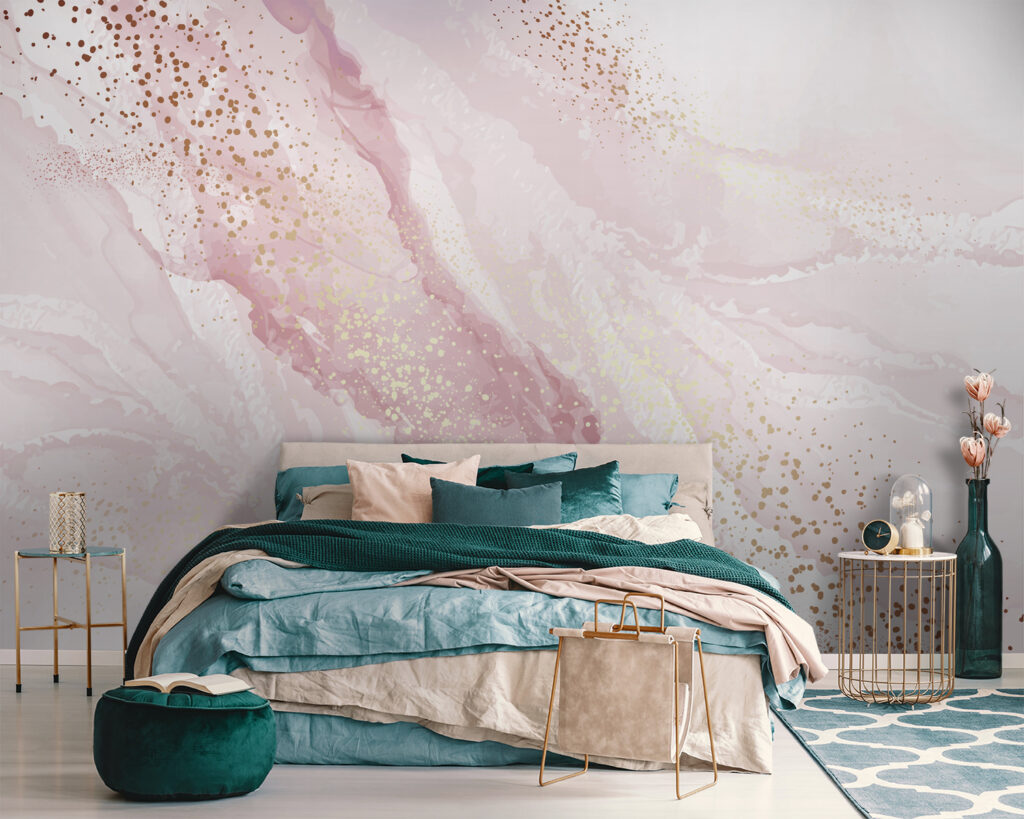 Roze stromen met goudstippen — interieur 2