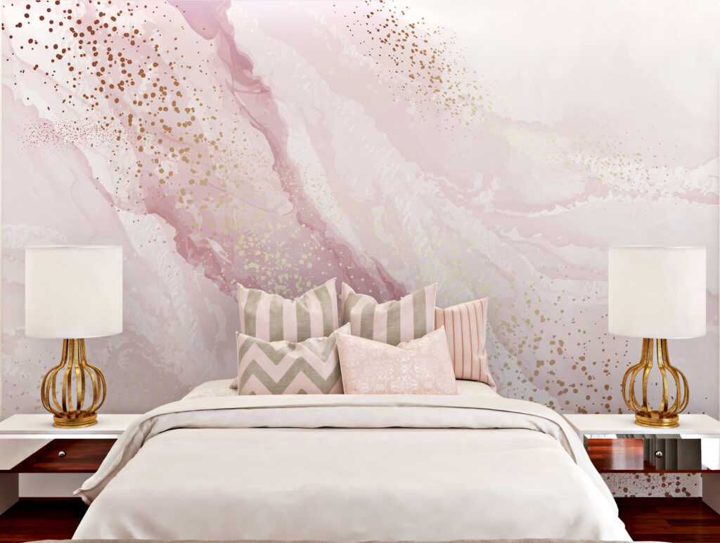 Roze stromen met goudstippen — interieur 1