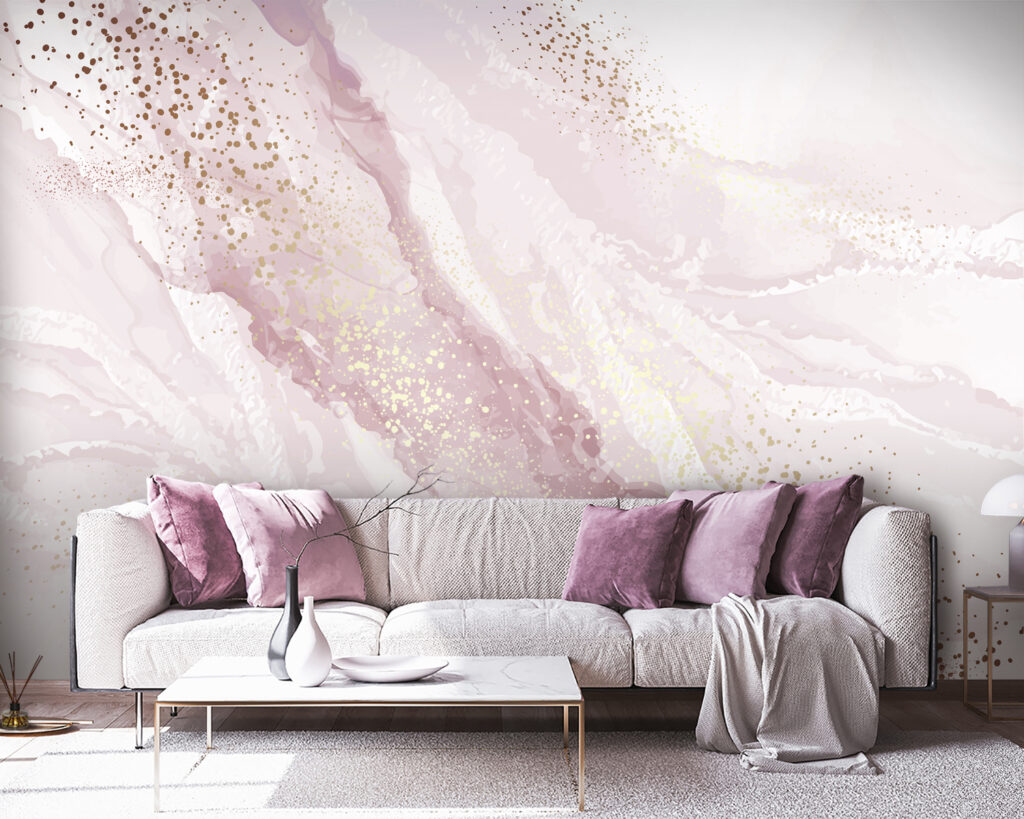Roze stromen met goudstippen — interieur 5