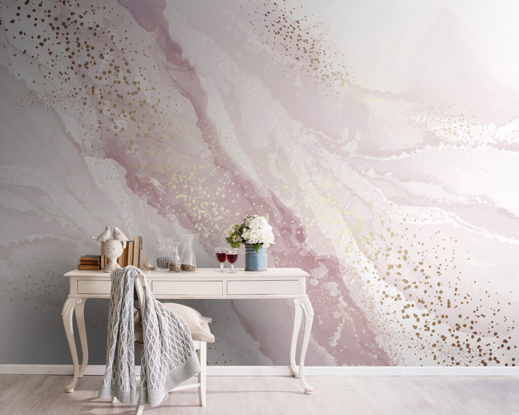 Roze stromen met goudstippen — interieur 6