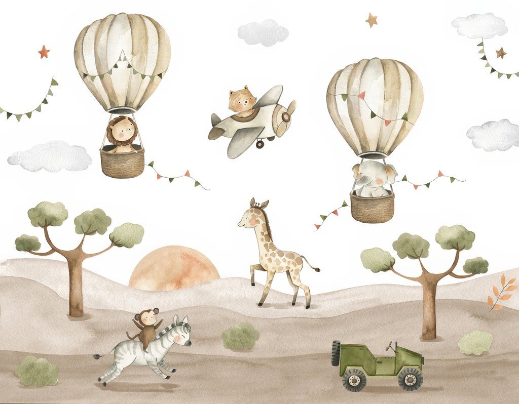 Een safaririt onder ballonnen — volledig ontwerp