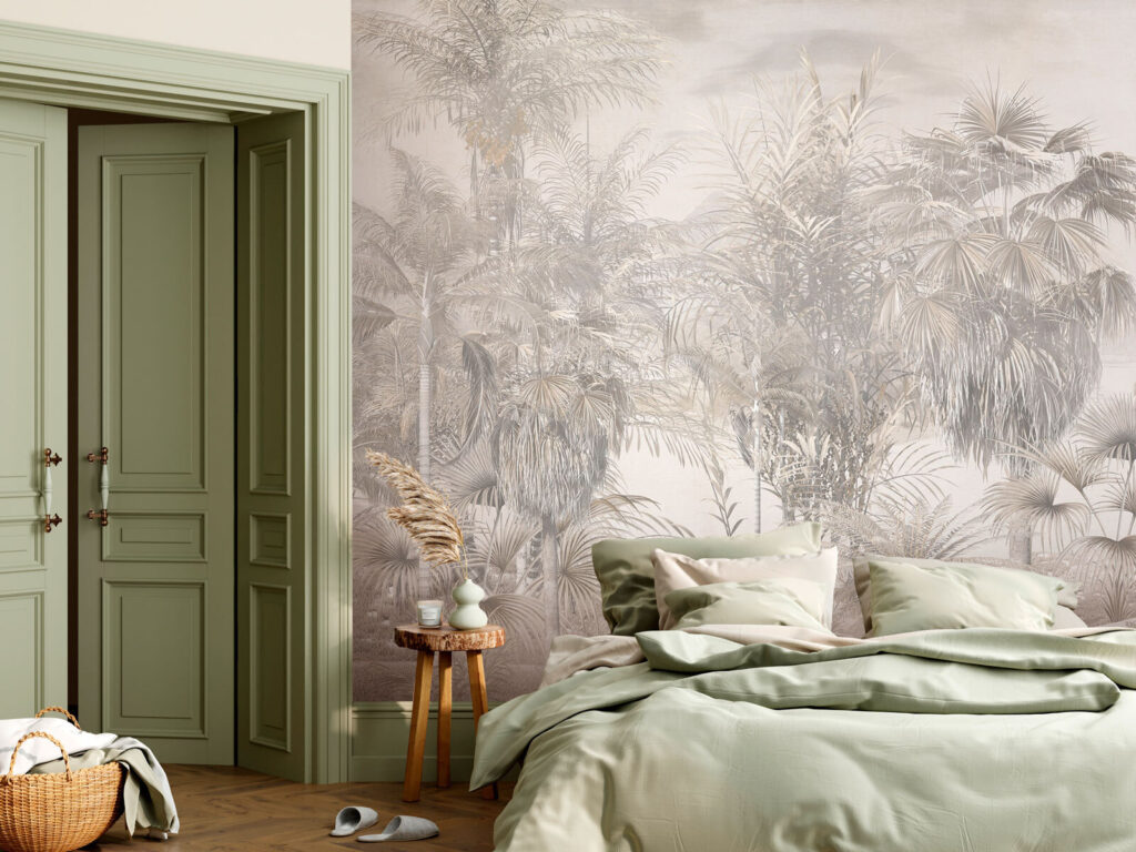 Palmen in grijze verte — interieur 2