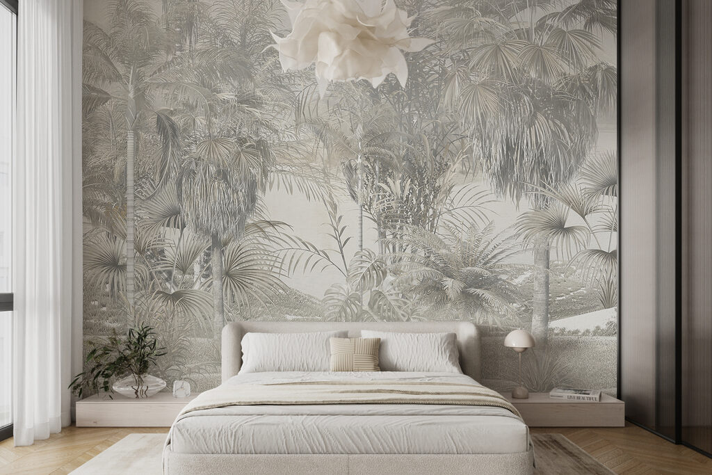Palmen in grijze verte — interieur 5