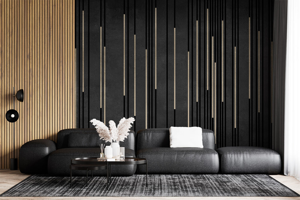 Zwart-witte achtergrond met verticale lijnen — interieur 4