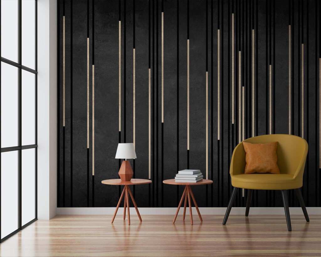Zwart-witte achtergrond met verticale lijnen in een interieur