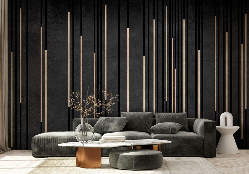 Zwart-witte achtergrond met verticale lijnen — interieur 2