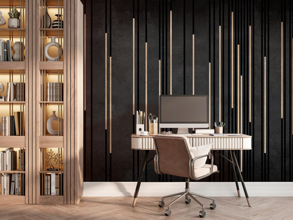 Zwart-witte achtergrond met verticale lijnen — interieur 3