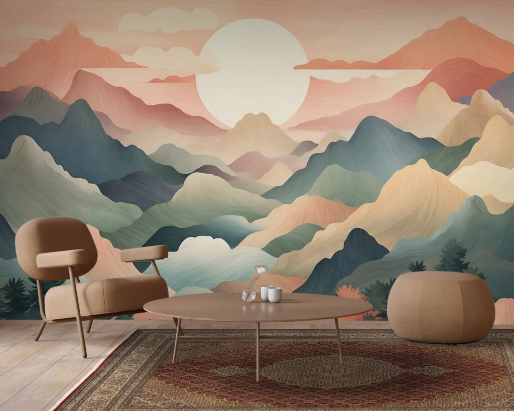 Zon tussen kleurrijke berglagen — interieur 2