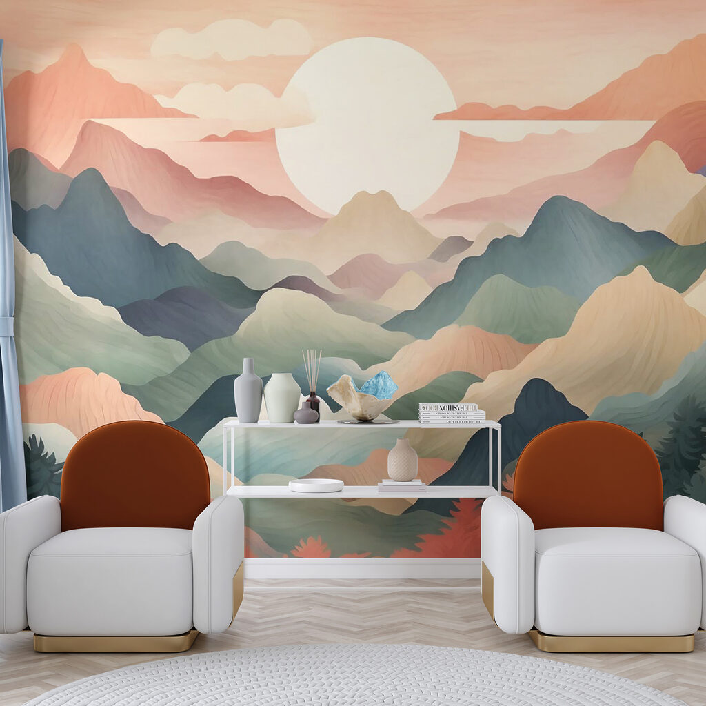 Zon tussen kleurrijke berglagen — interieur 4