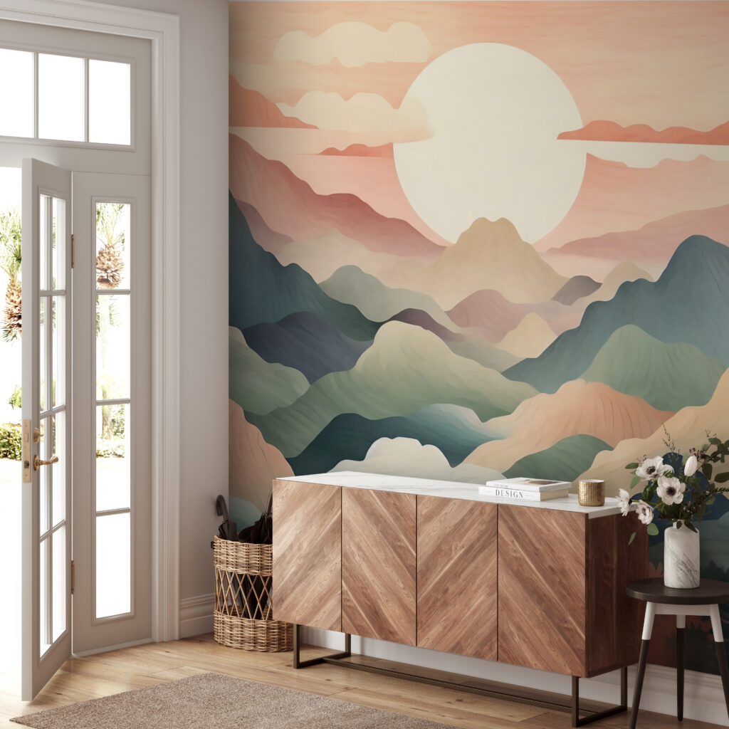 Zon tussen kleurrijke berglagen — interieur 3