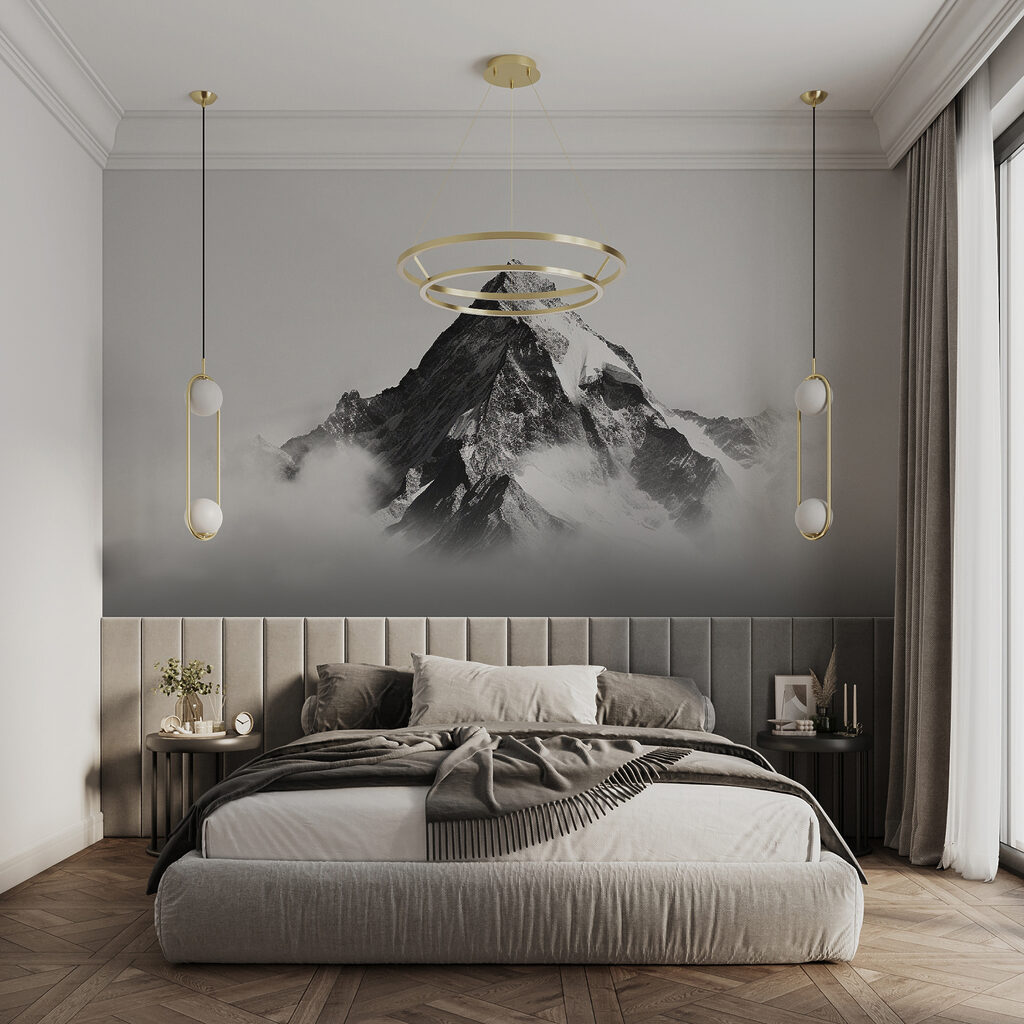 Eenzame bergpiek boven wolken — interieur 5