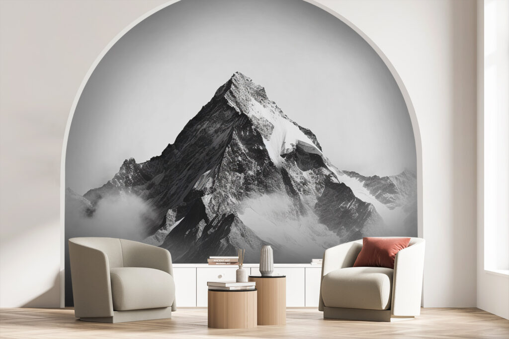 Eenzame bergpiek boven wolken — interieur 2
