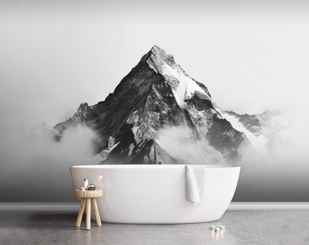 Eenzame bergpiek boven wolken — interieur 3