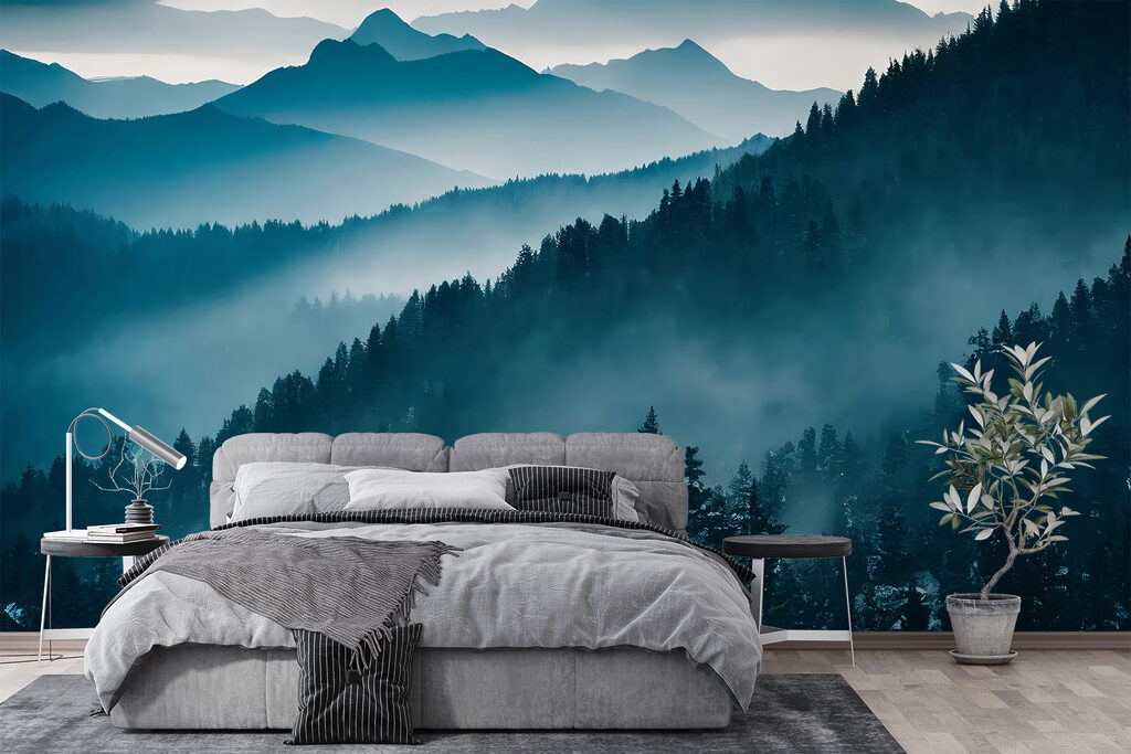 Blauwe nevel langs dennenhellingen — interieur 4