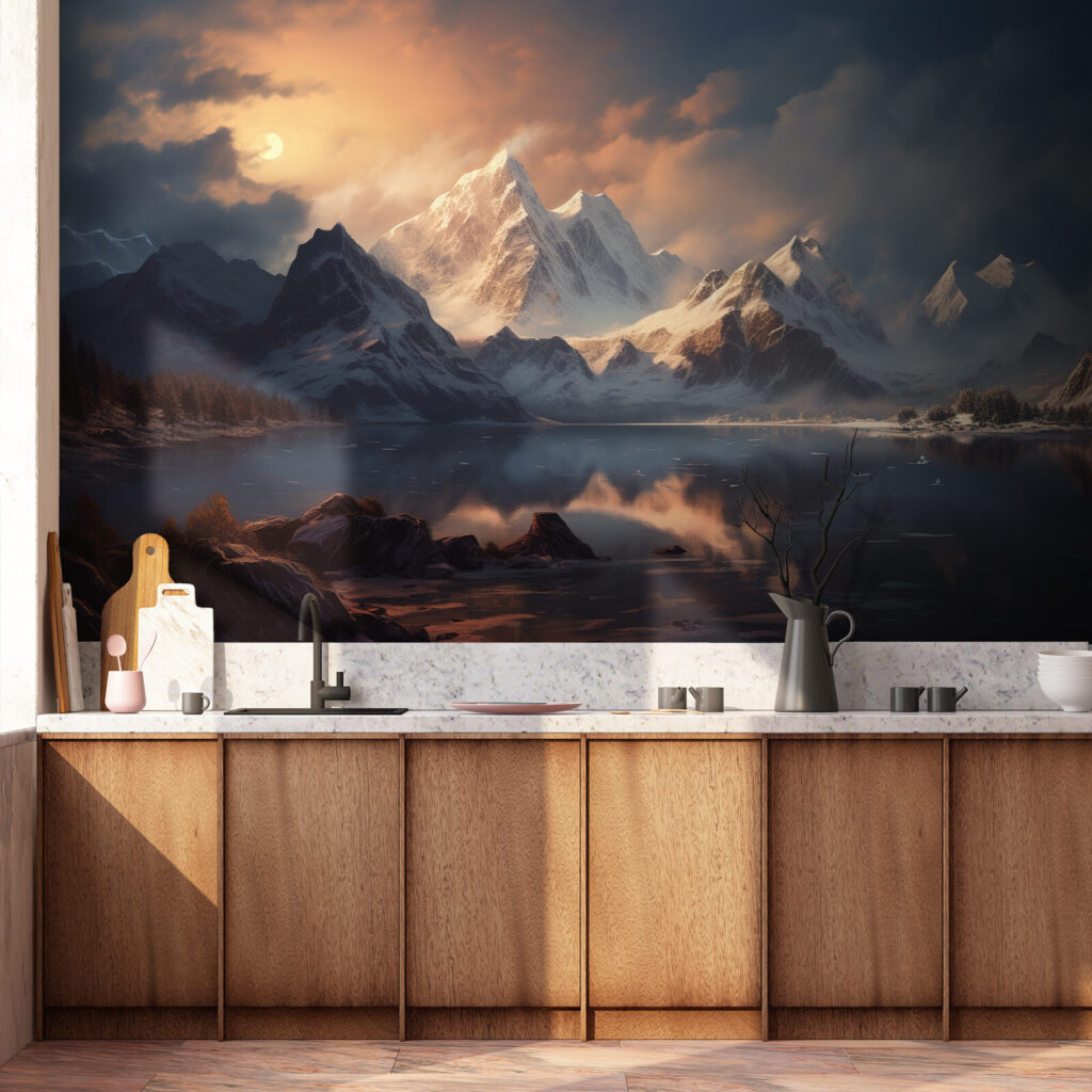 Bergtop onder gouden wolkenlicht — interieur 1