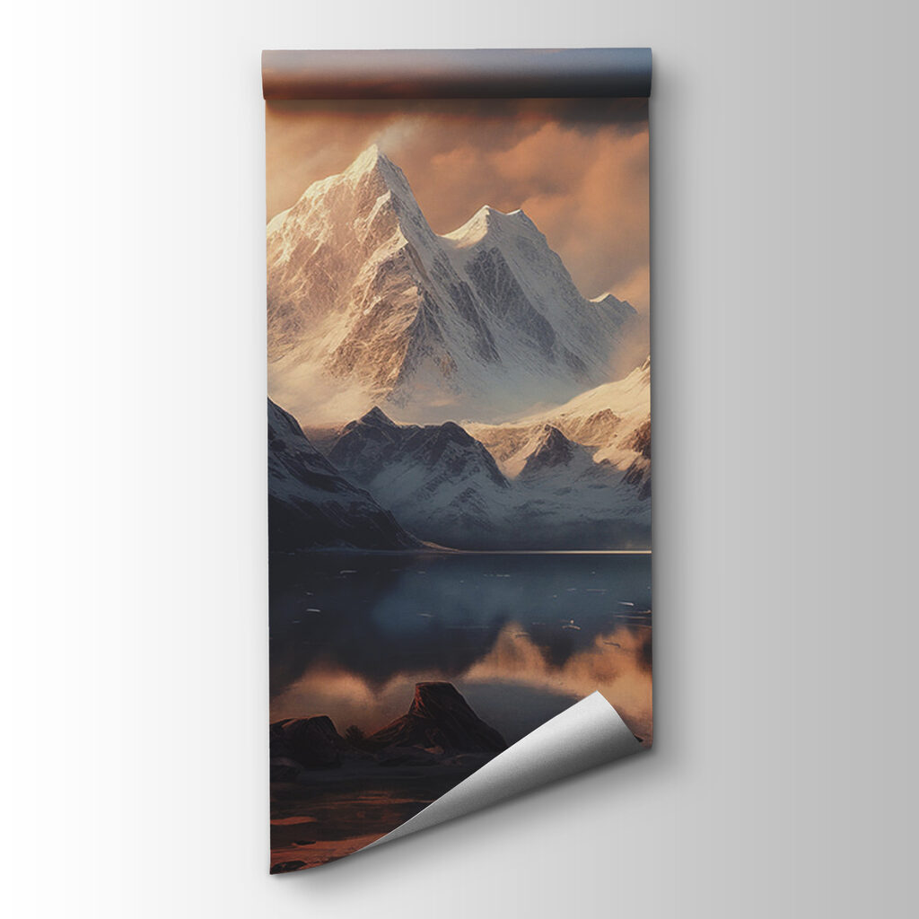 Bergtop onder gouden wolkenlicht — productweergave