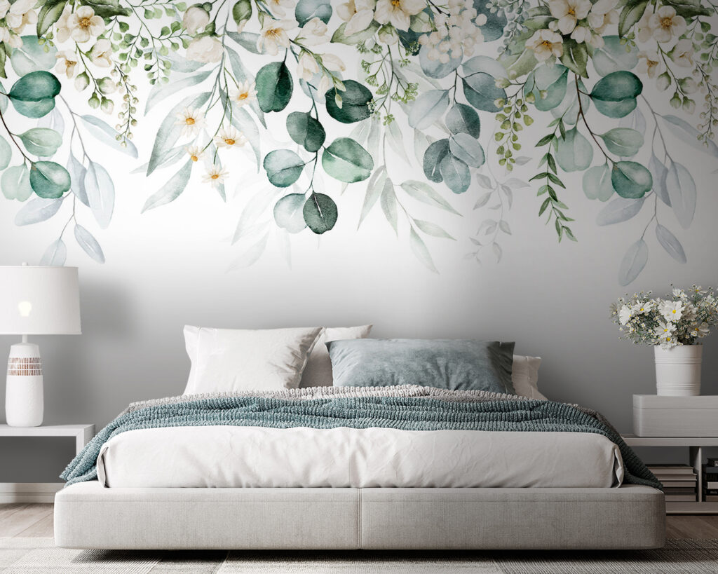 Witte bloemen, hangende blaadjes — interieur 5