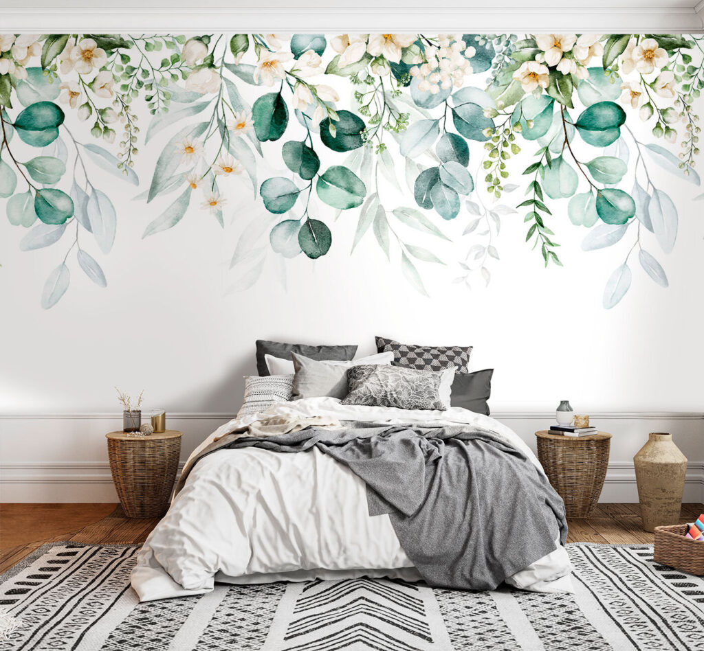 Witte bloemen, hangende blaadjes — interieur 2