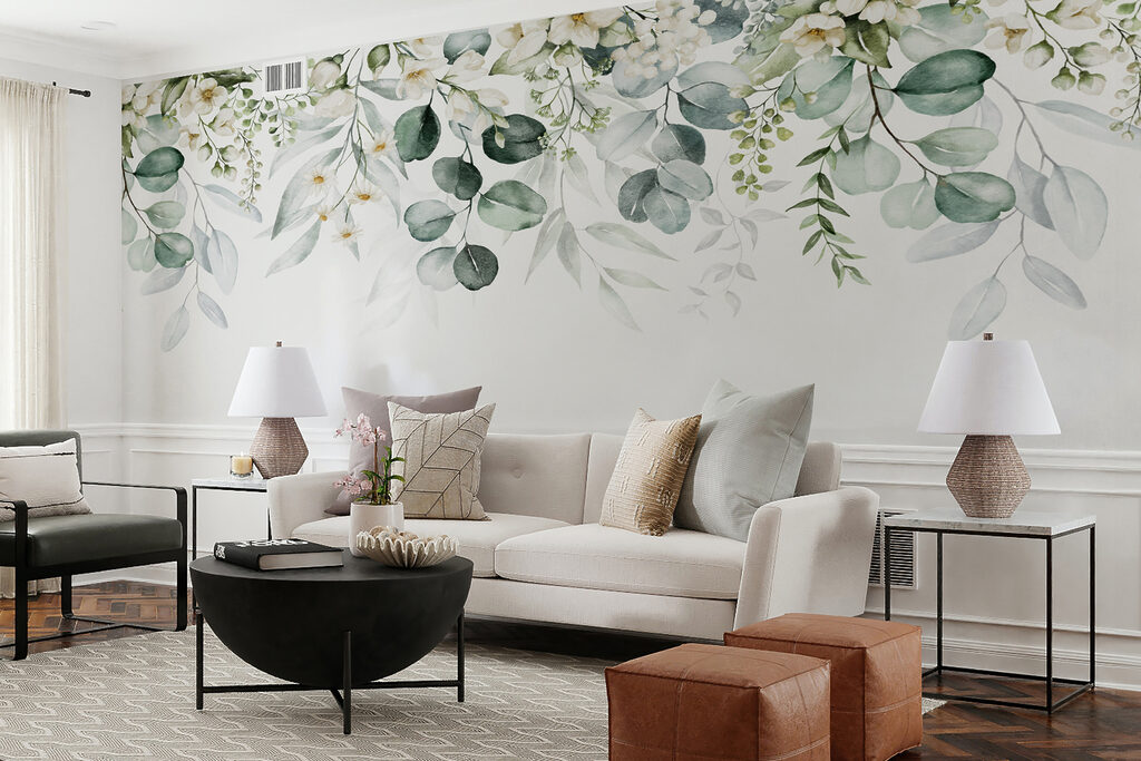 Witte bloemen, hangende blaadjes — interieur 4