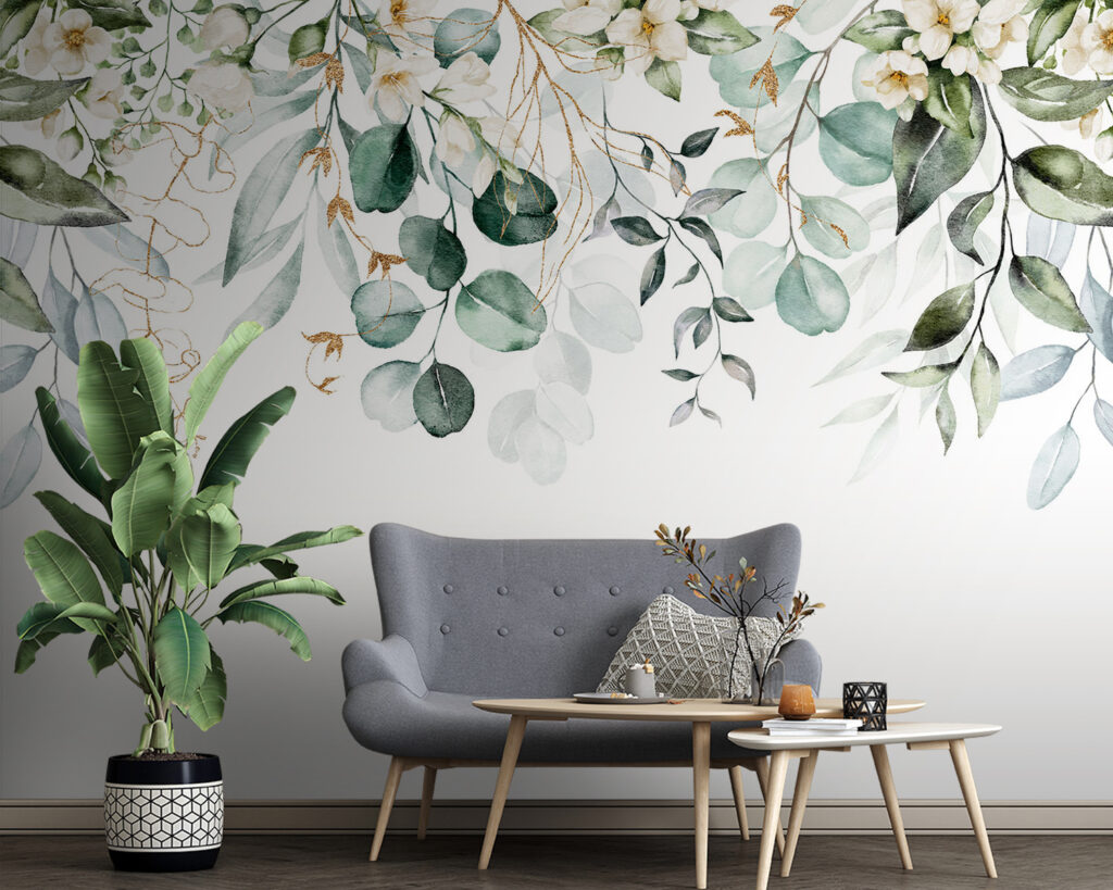 Ronde bladranken dalen neer — interieur 1