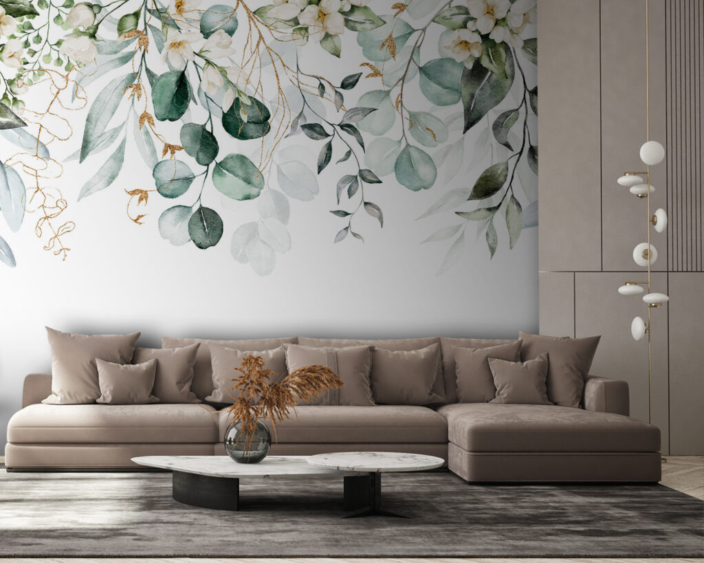 Ronde bladranken dalen neer — interieur 2