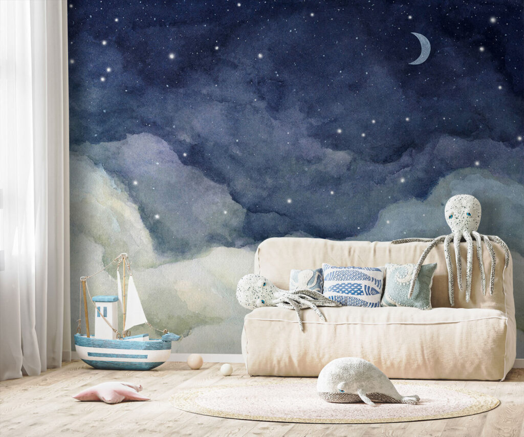 Maan en wolken bij nacht — interieur 3
