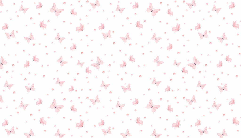 Roze vlinders als confetti — volledig ontwerp