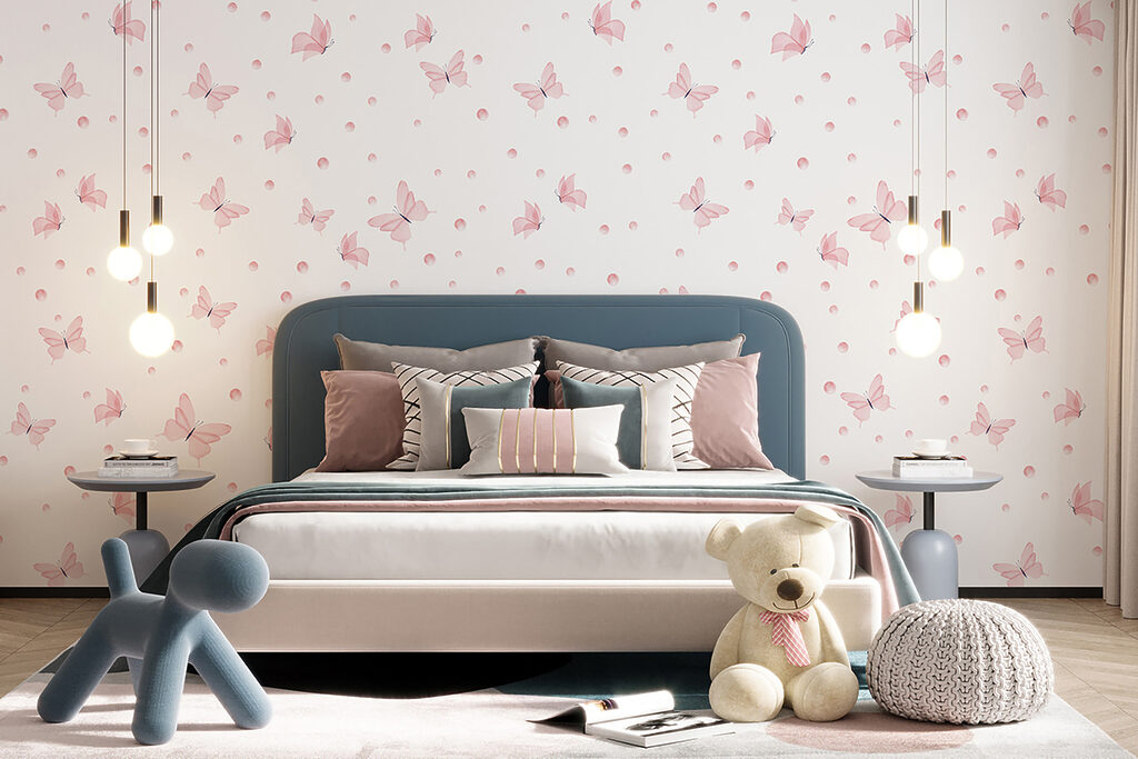 Roze vlinders als confetti — interieur 4