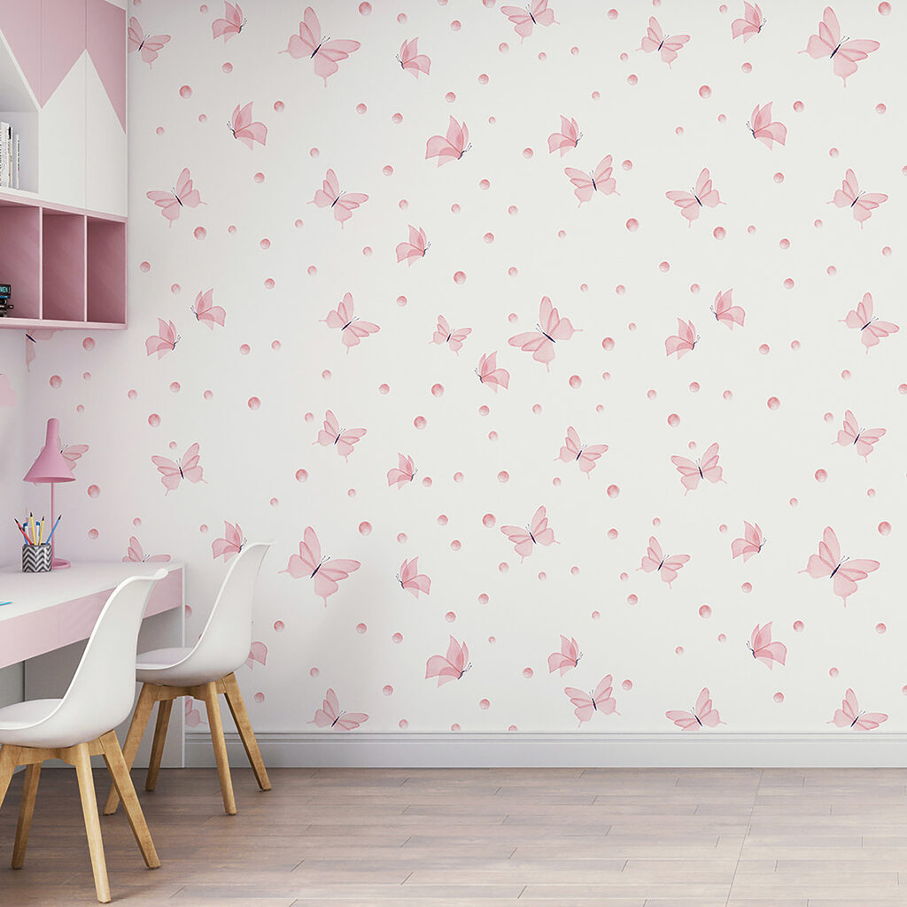 Roze vlinders als confetti — interieur 5