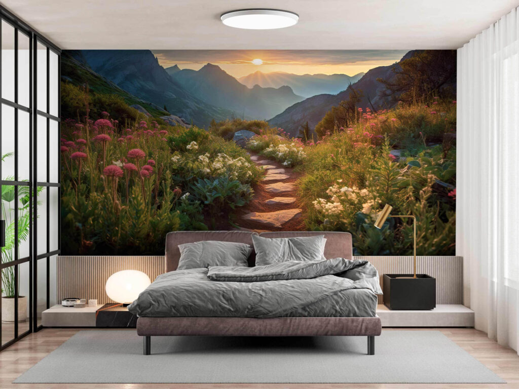 Bergpad in gouden avondlicht — interieur 1