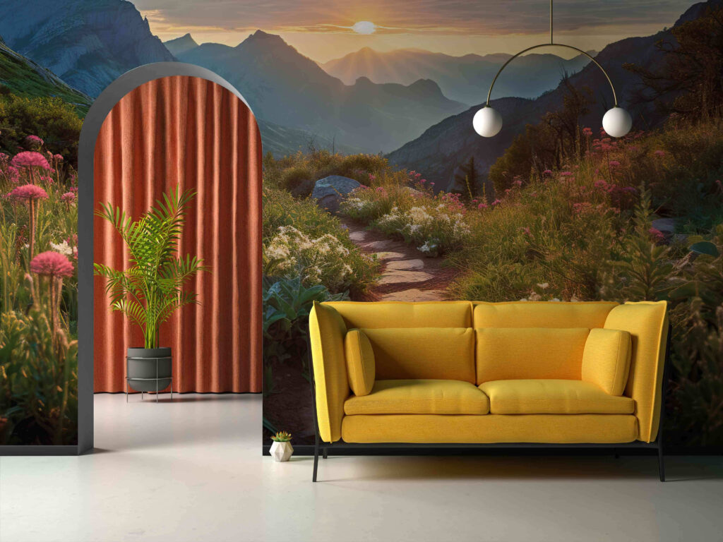 Bergpad in gouden avondlicht — interieur 2