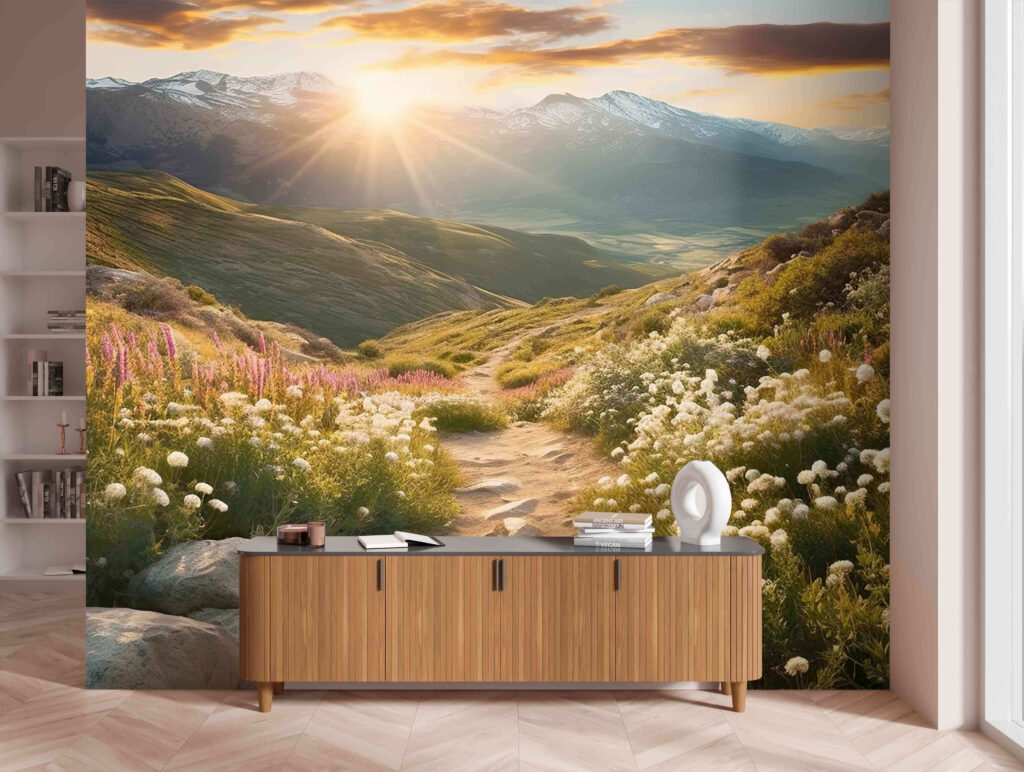 Stenenpad onder stralende bergzon — interieur 2