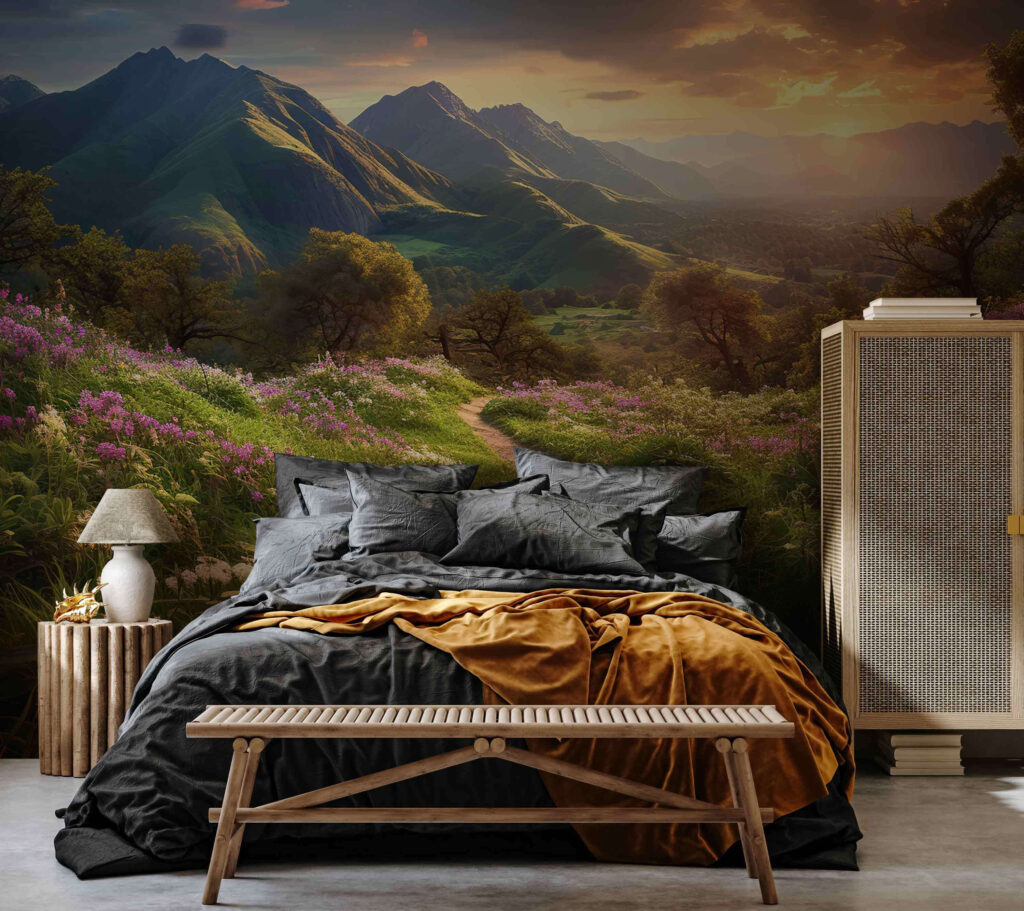 Bergpad langs roze weiden — interieur 3