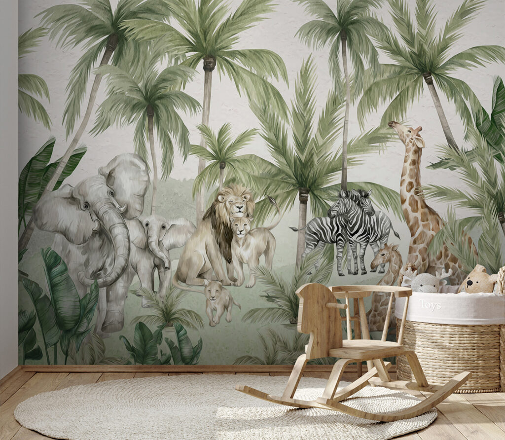 Safaridieren in een palmtuin — interieur 4