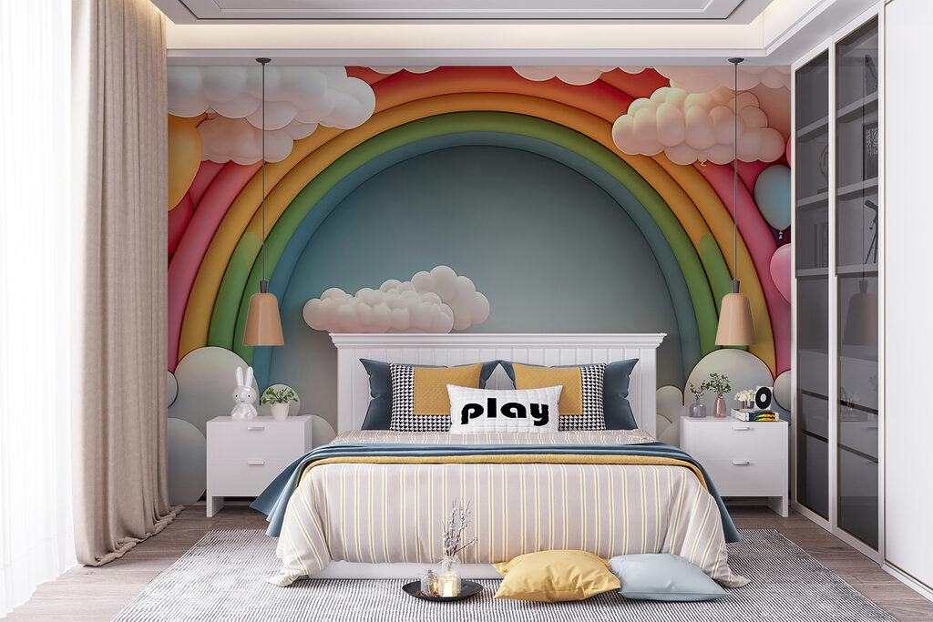Regenboog en wolken in een kamer — interieur 5
