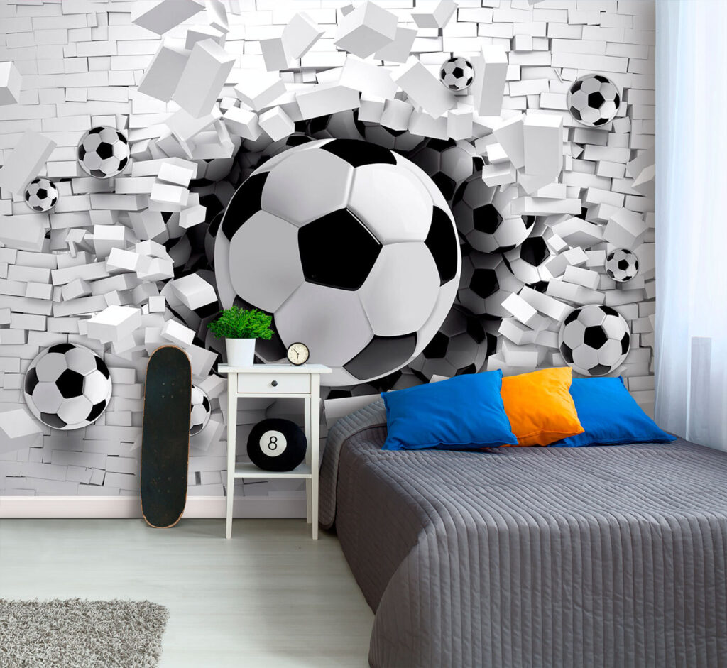 Voetballen die barrières doorbreken in een interieur