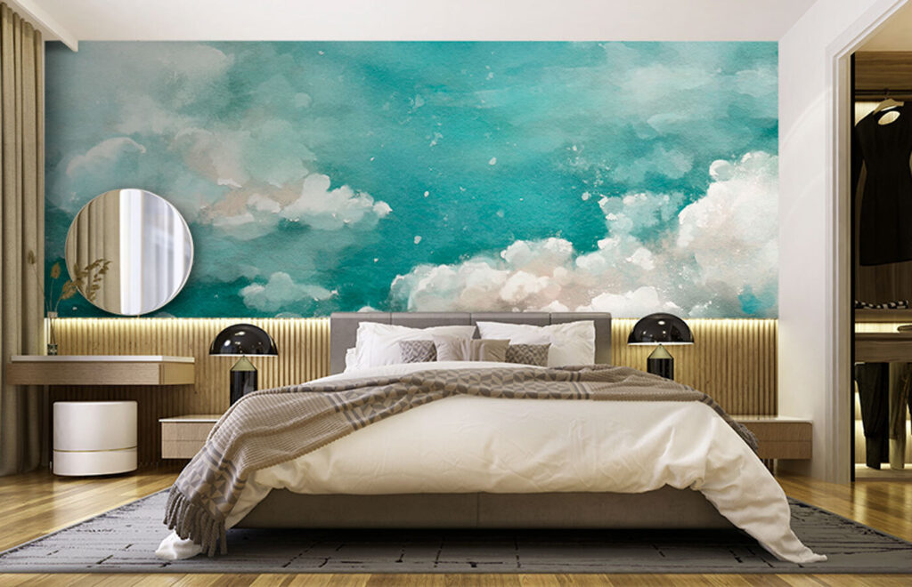 Wolken in turquoise hemel — interieur 2