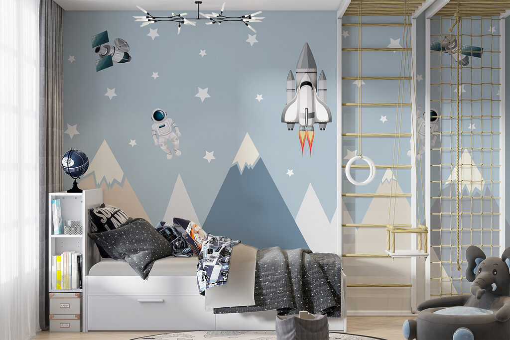 Astronauten boven vlakke bergen — interieur 7