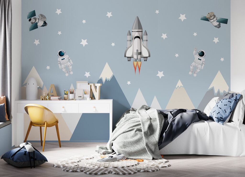 Astronauten boven vlakke bergen — interieur 2