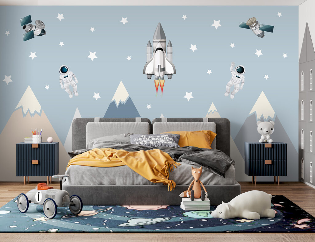 Astronauten boven vlakke bergen — interieur 3