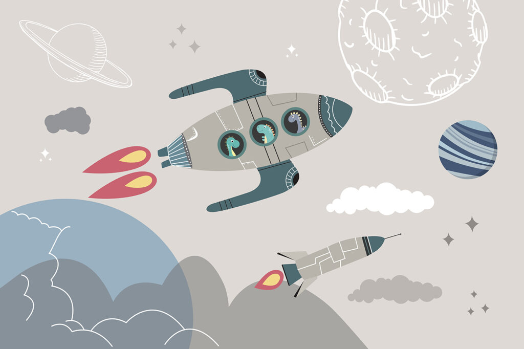 Raketjes tussen sterren, planeten — volledig ontwerp