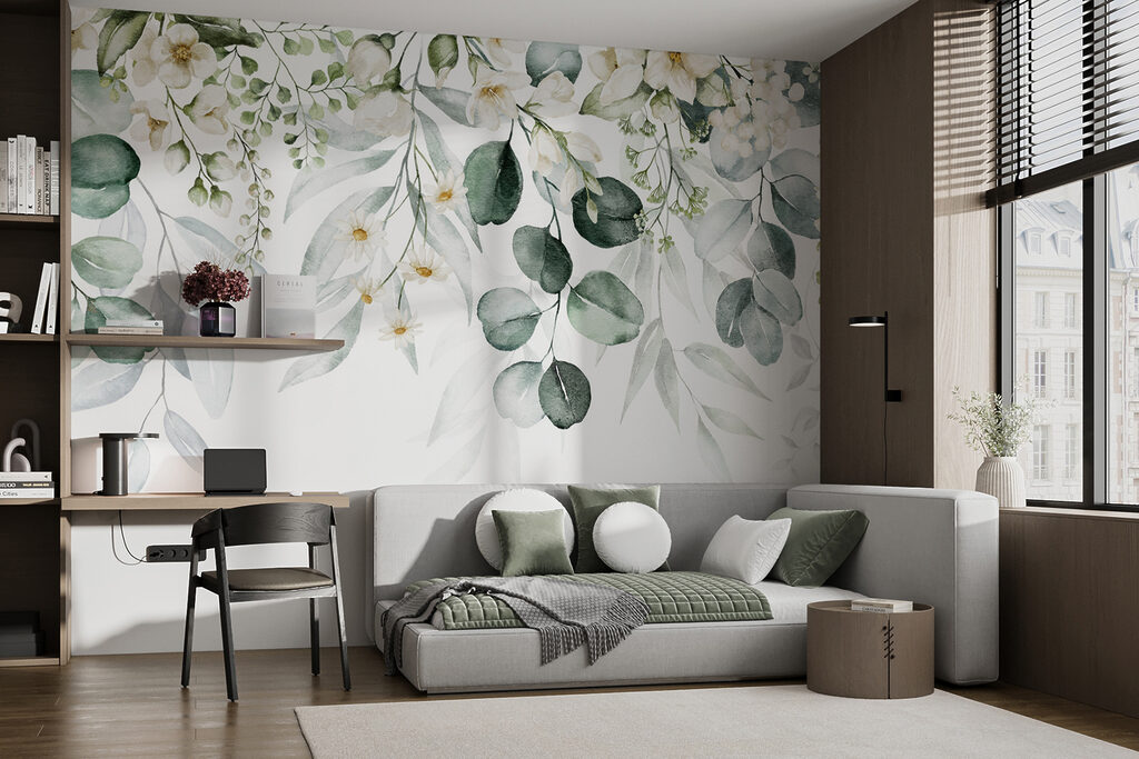 Verfijnde bloemen in zachte kleuren — interieur 7
