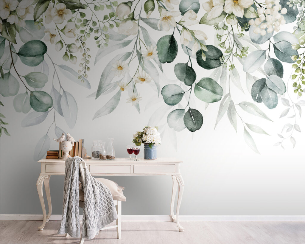 Verfijnde bloemen in zachte kleuren — interieur 3